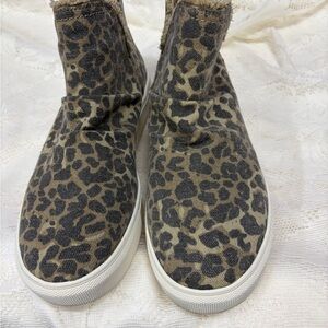 Very G Leopard Print Slip-On Ankle Booties in Brown and Black